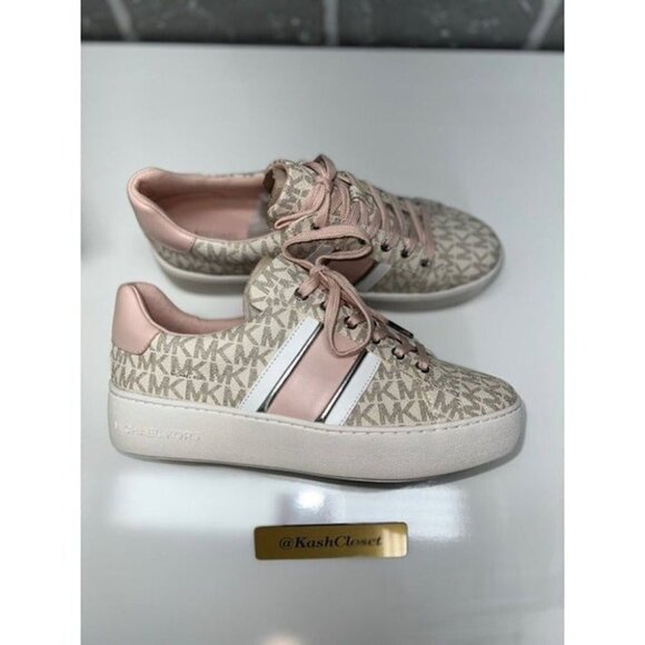 Michael Kors shoes poppy logo stripe sneakers powderblush size 9 - Picture 9 of 9